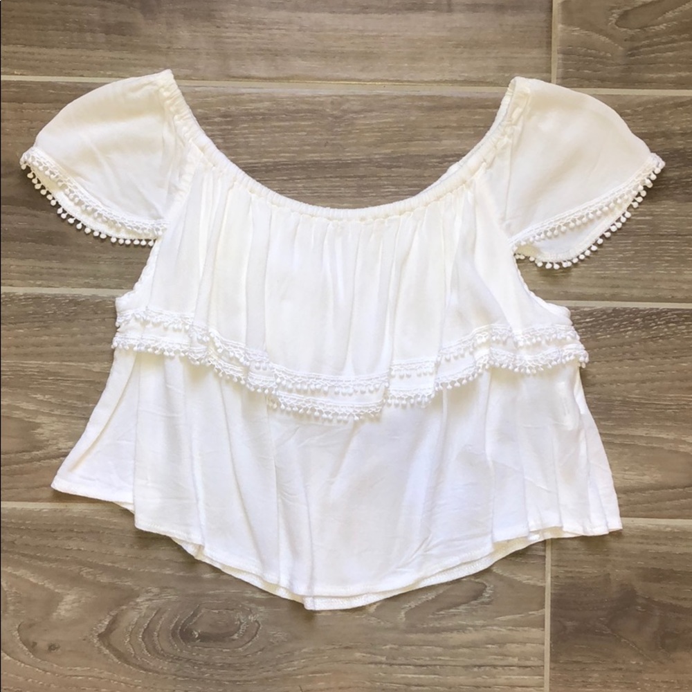 White off shoulder crop top